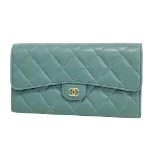 Green Leather Chanel Wallet