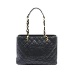 Black Leather Chanel Tote