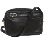 Black Leather Dior Shoulder Bag