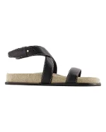 Black Leather Totême Sandal