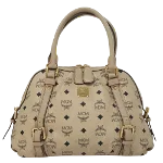 Beige Canvas MCM Handbag