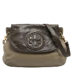 Grey Leather Tory Burch Crossbody Bag