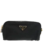 Black Leather Prada Pouch