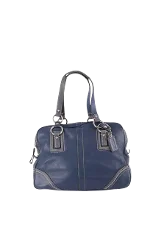 Blue Leather Coach Handbag