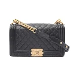 Black Leather Chanel Crossbody Bag