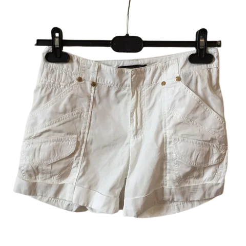 White Fabric Roberto Cavalli Shorts