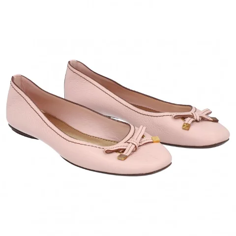 Pink Leather Louis Vuitton Flats
