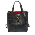 Black Leather Carolina Herrera Tote