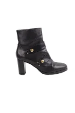Black Leather Longchamp Boots