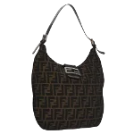 Brown Canvas Fendi Shoulder Bag