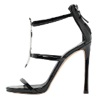 Black Leather Giuseppe Zanotti Sandals