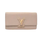 Beige Leather Louis Vuitton Capucines