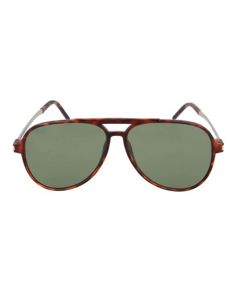 Brown Metal Saint Laurent Sunglasses