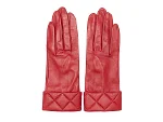 Red Leather Chanel Gloves