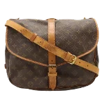 Brown Canvas Louis Vuitton Saumur