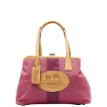 Pink Canvas Coach Handbag