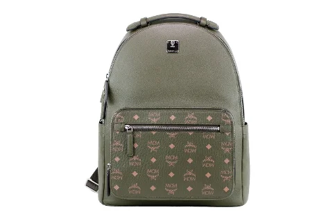 Grey Leather MCM Backpack