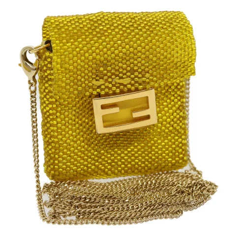 Yellow Fabric Fendi Shoulder Bag