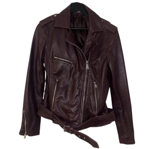 Purple Leather 2NDDAY Jacket