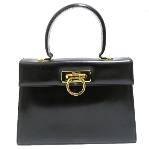 Black Leather Salvatore Ferragamo Handbag