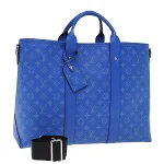 Blue Leather Louis Vuitton Weekend Bag