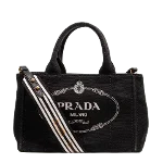 Black Canvas Prada Canapa Tote