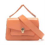 Orange Leather Bvlgari Handbag