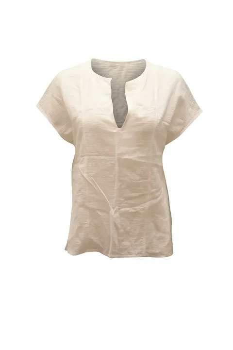 White Fabric Vince Top