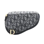 Grey Canvas Dior Cosmetic Pouch