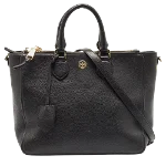 Black Leather Tory Burch Tote