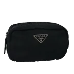 Black Leather Prada Pouch