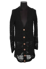 Black Wool Maje Cardigan