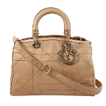 Beige Leather Dior Handbag