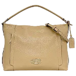 Beige Leather Coach Tote