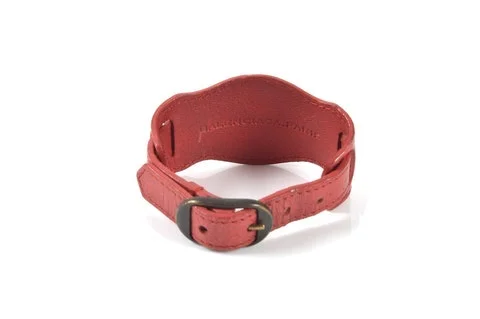 Red Leather Balenciaga Bracelet