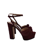 Burgundy Suede Sergio Rossi Sandals