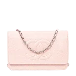 Pink Leather Chanel Wallet on Chain