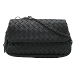 Black Leather Bottega Veneta Crossbody Bag