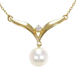 Gold Fabric Mikimoto Necklace