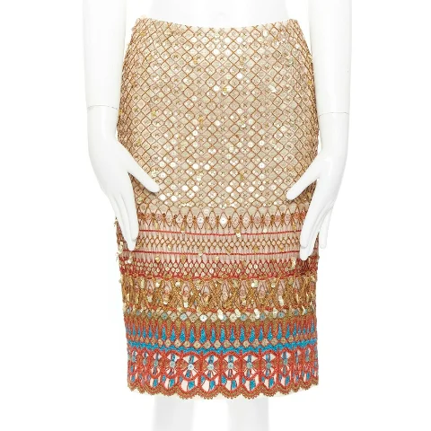 Multicolor Silk Oscar De La Renta Skirt