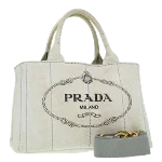 Grey Canvas Prada Handbag