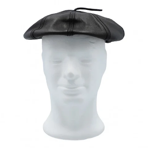 Black Leather Hermes Hat