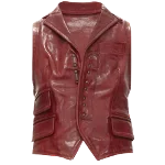 Red Leather Dsquared2 Vest