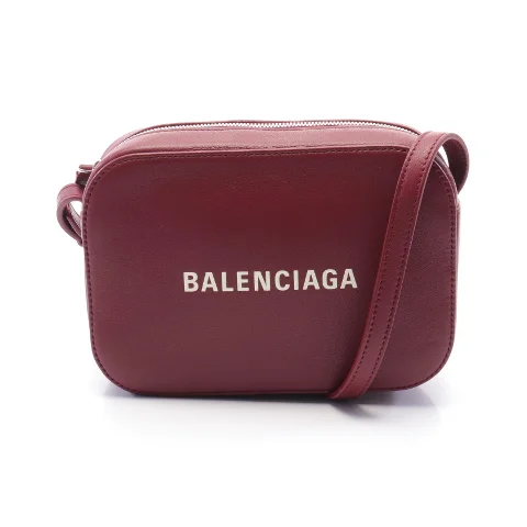 Burgundy Leather Balenciaga Shoulder Bag