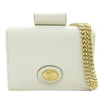 White Leather Gucci Wallet on Chain