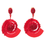 Red Plastic Oscar de la Renta Earrings