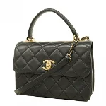 Black Leather Chanel Trendy CC