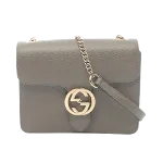 Grey Leather Gucci Crossbody Bag