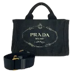 Black Canvas Prada Canapa Tote