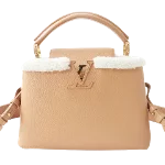 Beige Leather Louis Vuitton Capucines